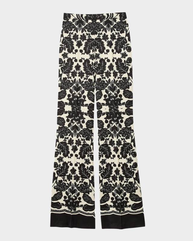 Perel Floral Satin Pants
